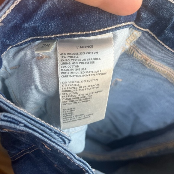 L’agence Margot High Rise Super Stretch Skinny Cropped Jean in true blue size 26 - Picture 6 of 8